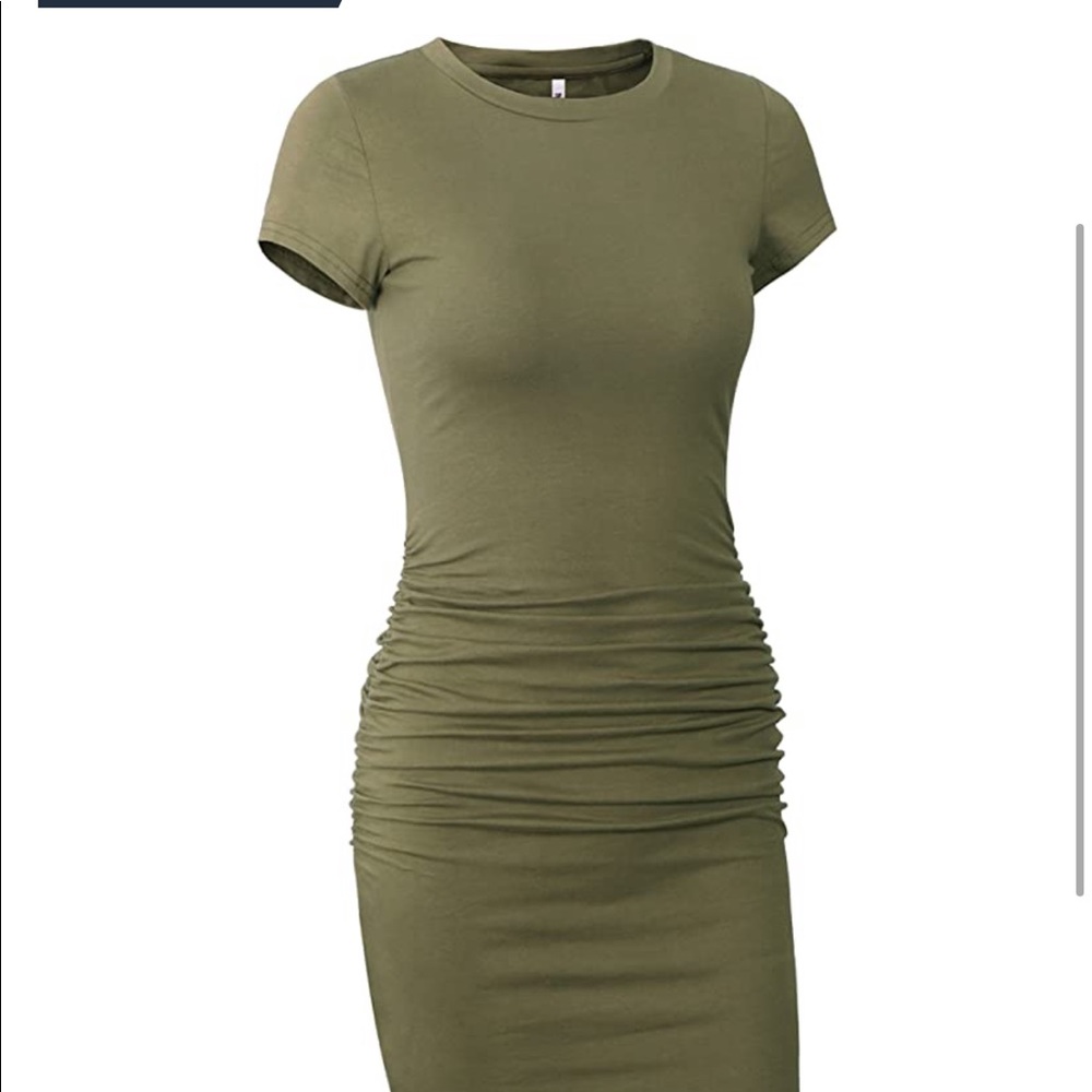 Olive Ruched dress